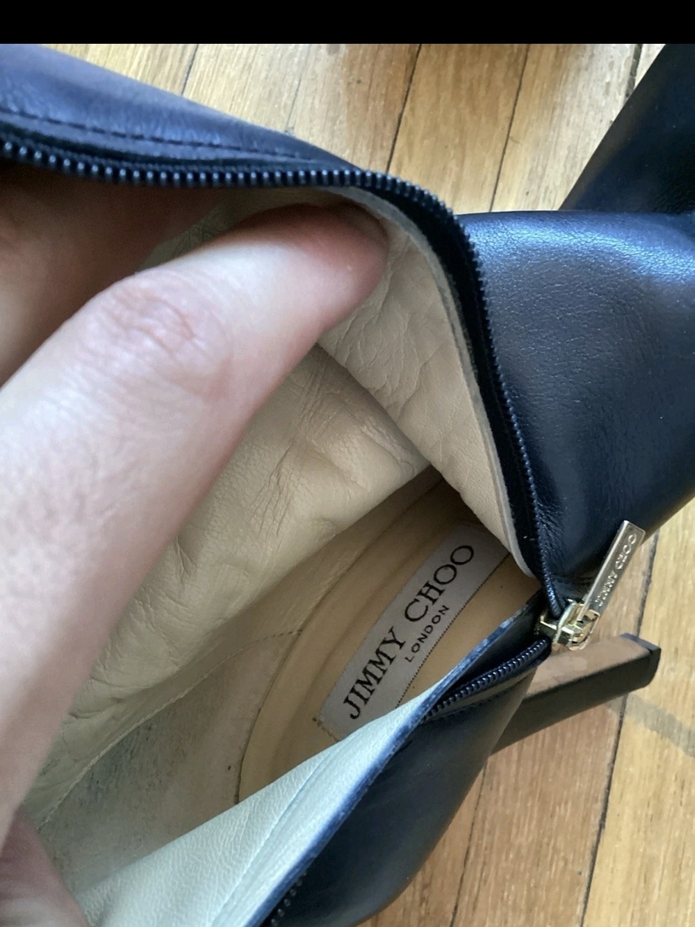 Luxe Jimmy Choo Ladies Size 7/37 Solid Black Thigh Length Boots,Italy,MINT - Picture 5 of 6